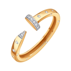 Inel din aur roșu cu pietre Cubic Zirconia Incolor