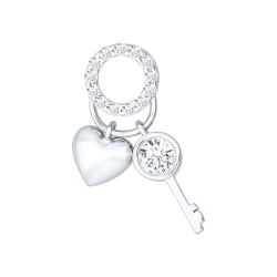 Pandantiv din argint  cu pietre Cubic Zirconia Incolor