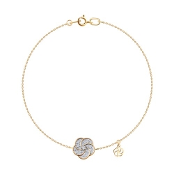 Браслет из красного золота с камнями Фианит