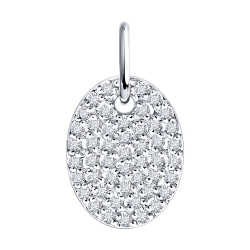 Подвеска из белого золота с камнями Бриллиант