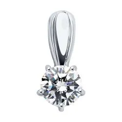 Pandantiv din aur alb cu Cubic Zirconia Incolor