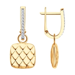 Cercei Suspendați din aur roșu cu pietre Cubic Zirconia Incolor