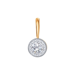 Pandantiv din aur roșu cu pietre Cubic Zirconia Incolor