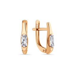 Cercei din aur roșu cu Cubic Zirconia Incolor