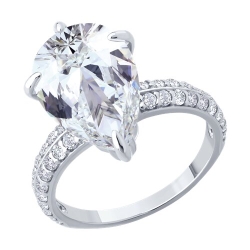 Inel din argint  cu pietre Cubic Zirconia Incolor