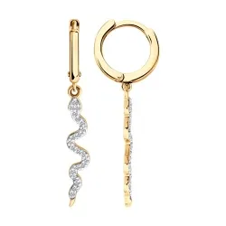 Cercei Creole din aur roșu cu Cubic Zirconia Incolor