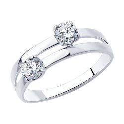 Inel din argint  cu pietre Cubic Zirconia Incolor