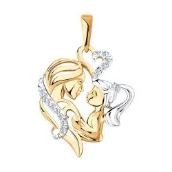 Pandantiv din aur roșu cu Cubic Zirconia Incolor
