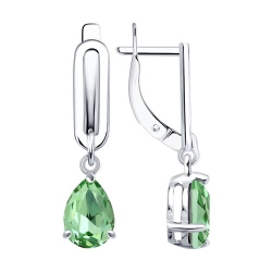 Cercei Suspendați din argint  cu pietre Cristal verde