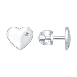 Серьги Пусеты из серебра с камнями Бриллиант