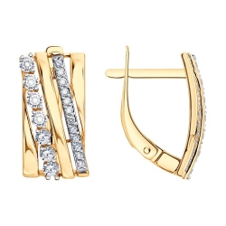 Cercei din aur roșu cu pietre Cubic Zirconia Incolor