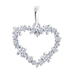 Pandantiv din argint  cu pietre Cubic Zirconia Incolor