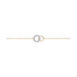 Brățară din aur roșu cu pietre Cubic Zirconia Incolor