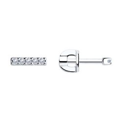 Cercei Pusete din argint  cu pietre Cubic Zirconia Incolor
