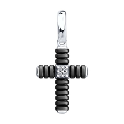 Cruce din argint  cu pietre Cubic Zirconia Incolor