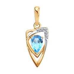 Подвеска из красного золота с камнями Бриллиант, Топаз Swiss