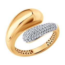 Inel din aur roșu cu pietre Diamant