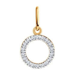 Pandantiv din aur roșu cu pietre Diamant