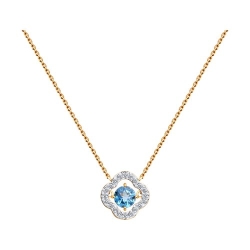 Colier din aur roșu cu pietre Cubic Zirconia Incolor, Topaz Swiss