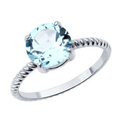 Inel din argint  cu pietre Topaz albastru