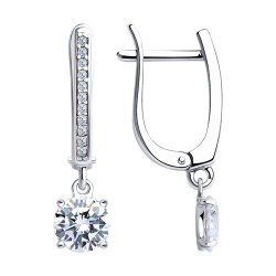 Cercei Suspendați din argint  cu pietre Cubic Zirconia Incolor
