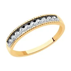 Inel din aur roșu cu Diamant, Diamant negru