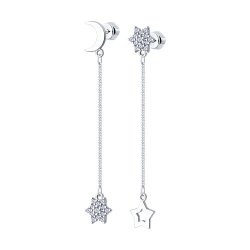 Cercei Pusete din argint  cu pietre Cubic Zirconia Incolor