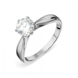 Кольцо из белого золота с камнями Swarovski