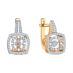 Cercei din aur roșu cu pietre Diamant