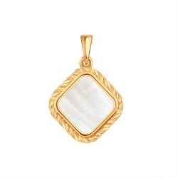 Pandantiv din aur roșu cu pietre Sidef Alb