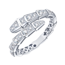 Кольцо из белого золота с камнями Бриллиант