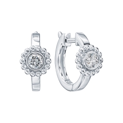 Серьги из белого золота с камнями Бриллиант