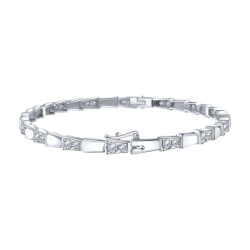 Браслет из белого золота с камнями Бриллиант