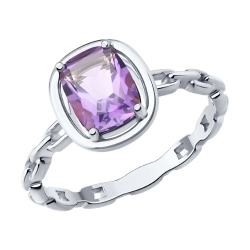 Inel din argint  cu pietre Ametist