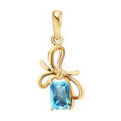Pandantiv din aur roșu cu Topaz Swiss