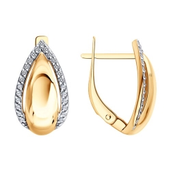 Cercei din aur roșu cu Cubic Zirconia Incolor