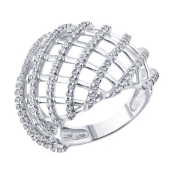 Inel din argint  cu pietre Cubic Zirconia Incolor