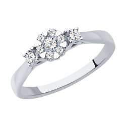 Inel din aur alb cu pietre Diamant