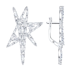 Cercei din argint  cu pietre Cubic Zirconia Incolor