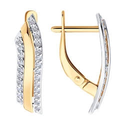 Cercei din aur roșu cu pietre Cubic Zirconia Incolor