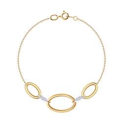 Brățară din aur roșu cu pietre Cubic Zirconia Incolor