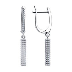Cercei Suspendați din argint  cu pietre Cubic Zirconia Incolor