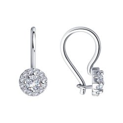 Cercei din argint  cu pietre Cubic Zirconia Incolor