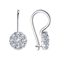 Cercei din argint  cu pietre Cubic Zirconia Incolor