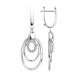 Cercei Suspendați din argint  cu pietre Cubic Zirconia Incolor