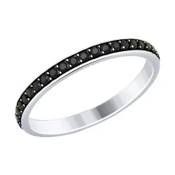 Inel din argint cu Cubic Zirconia Negru