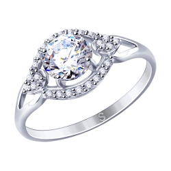 Inel din argint  cu pietre Cubic Zirconia Incolor
