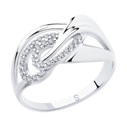 Inel din argint  cu pietre Cubic Zirconia Incolor