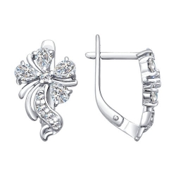 Cercei din argint  cu pietre Cubic Zirconia Incolor