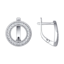 Cercei din argint  cu pietre Cubic Zirconia Incolor